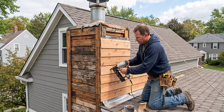 Wood Chimney Chase Repair Levittown