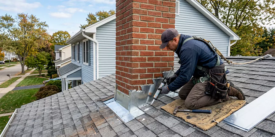 Roof and Chimney Flashing Leak Repair Levittown