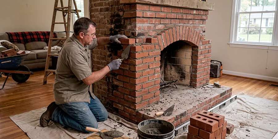 Rebuild Stone Fireplace Levittown