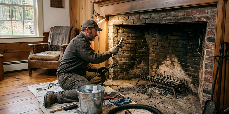 Inglenook and Coal Burning Fireplace Restoration Levittown