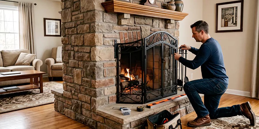 Custom and Decorative Fireplace Screen Installation Levittown
