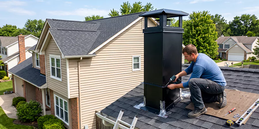 Prefab Chimney Chase Installation Levittown