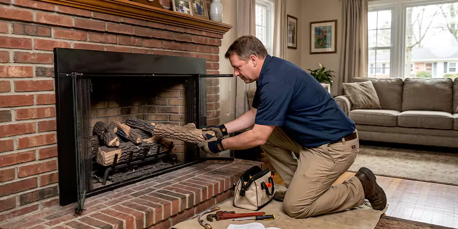 Propane Fireplace Logs Installation Levittown